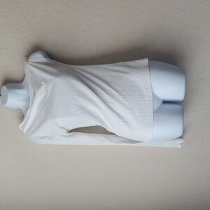 4/$30 **Open Edit One Sleeve Ribbed White Medium Top